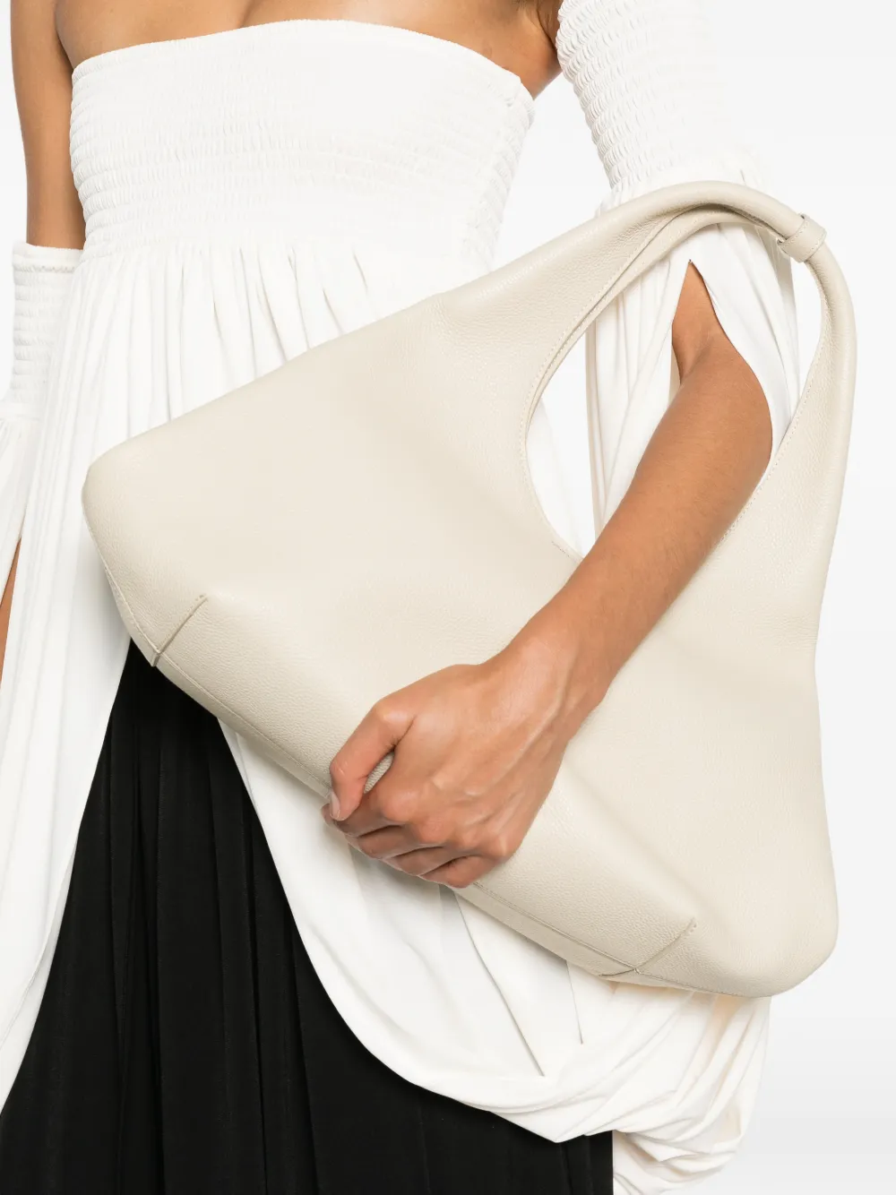 Coperni Schoudertas met omslag en rits Beige