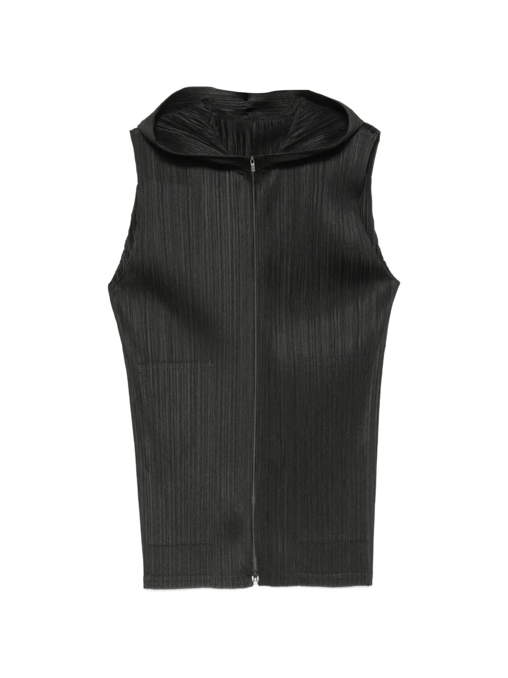 Pleats Please Issey Miyake Monthly Colors: April zip-up hoodie - Black