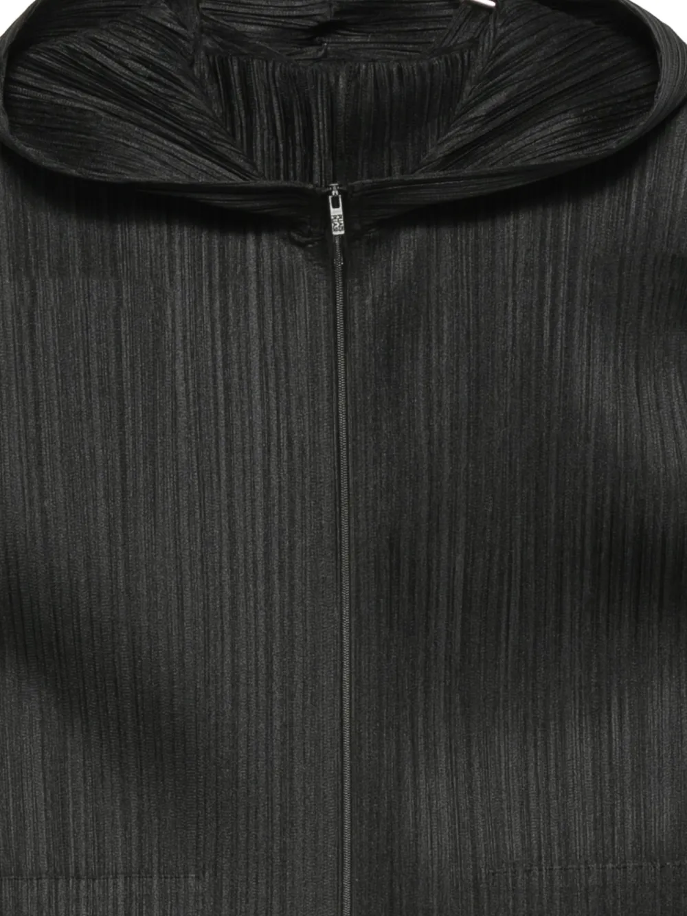 Pleats Please Issey Miyake Monthly Colors: April hoodie met rits Zwart