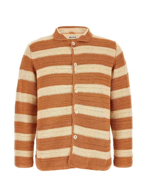 BODE Sherbet crochet-knit striped shirt