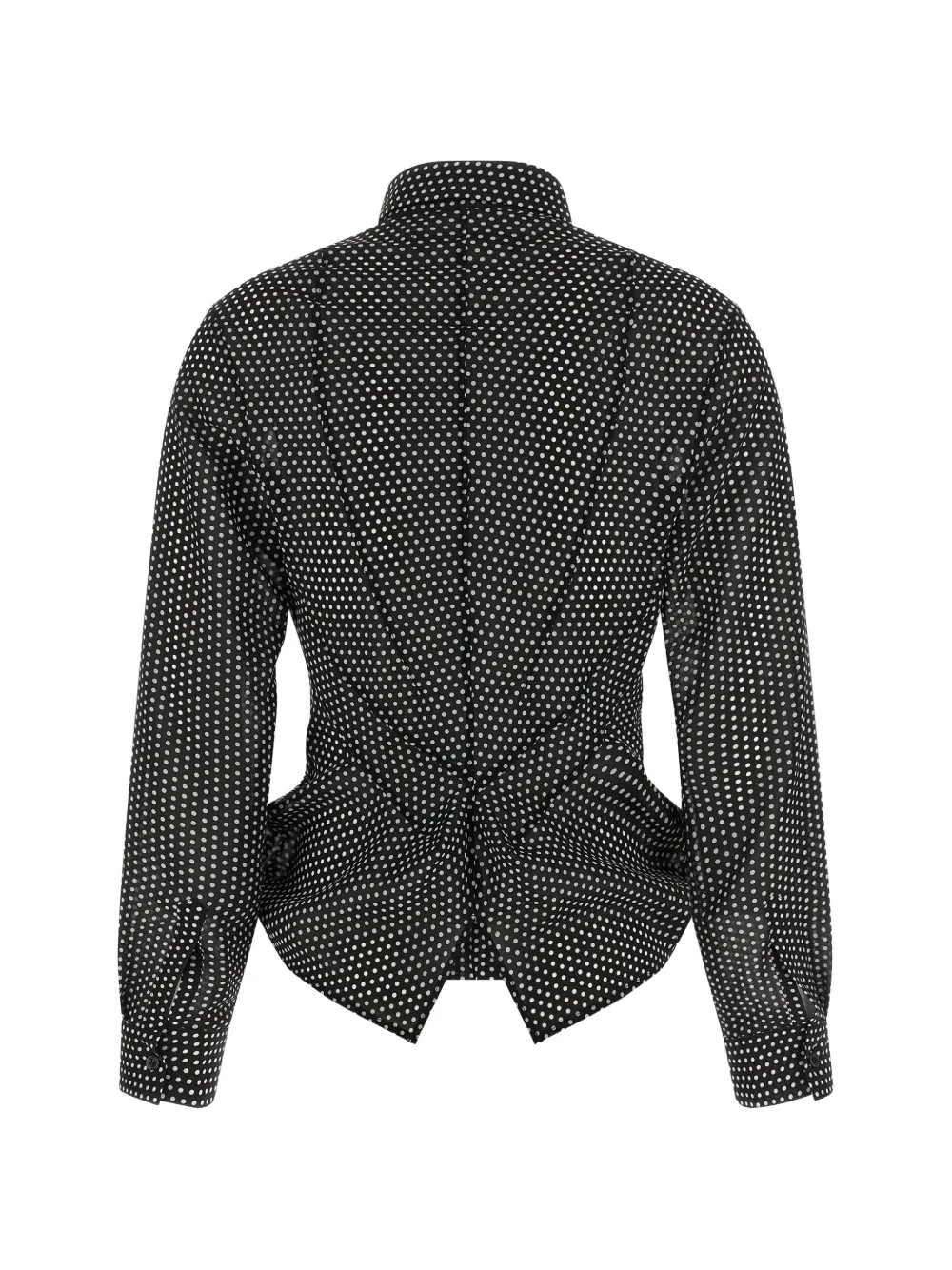 Junya Watanabe Blouse met asymmetrische afwerking en stippen Zwart
