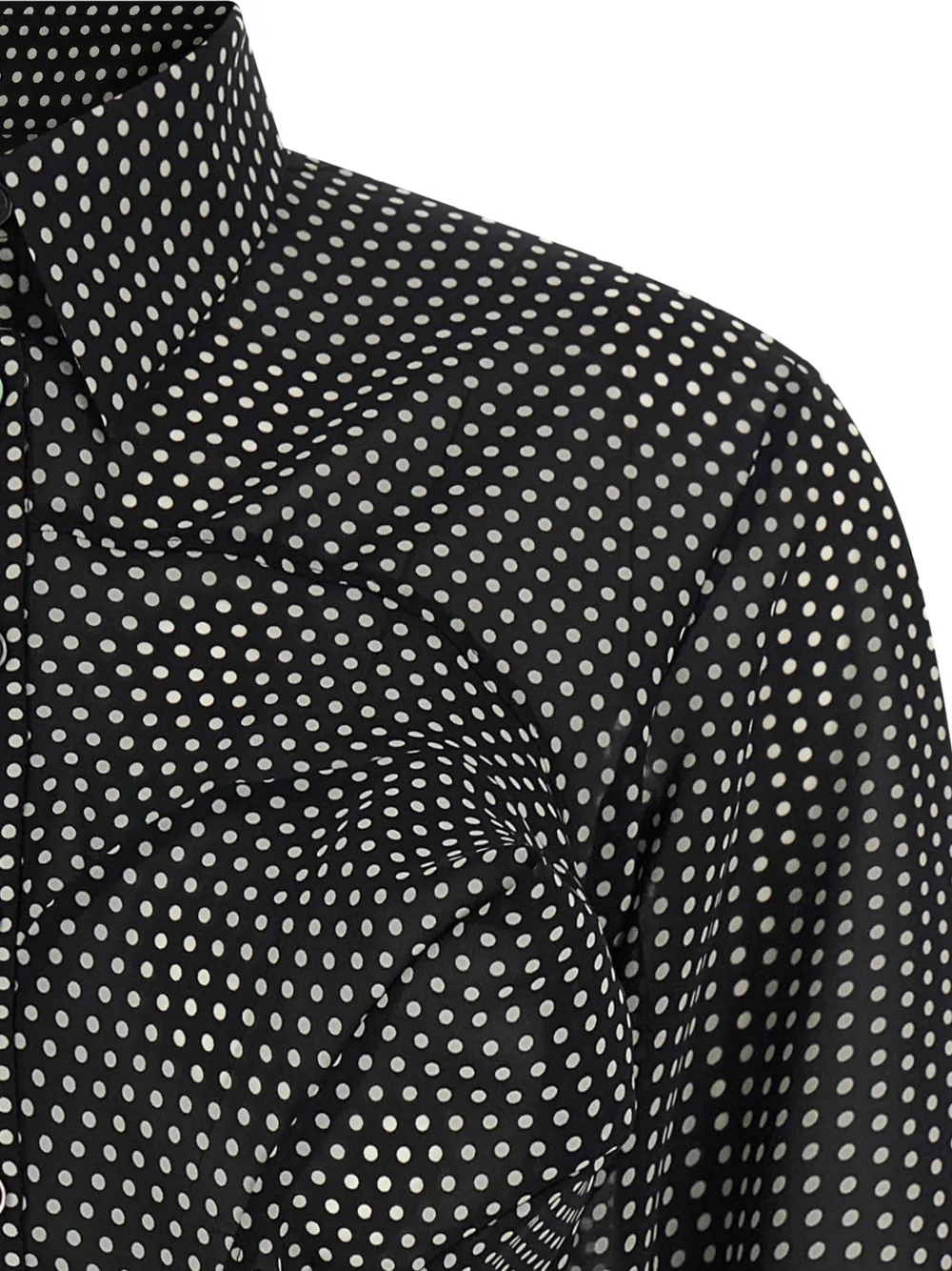 Junya Watanabe Blouse met asymmetrische afwerking en stippen Zwart