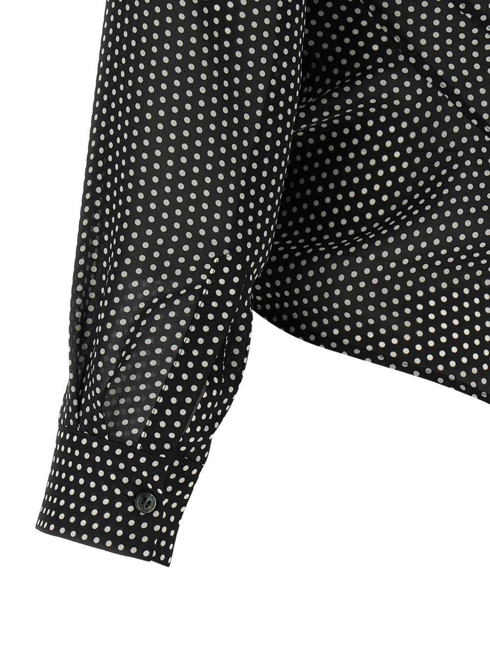 Junya Watanabe Blouse met asymmetrische afwerking en stippen Zwart
