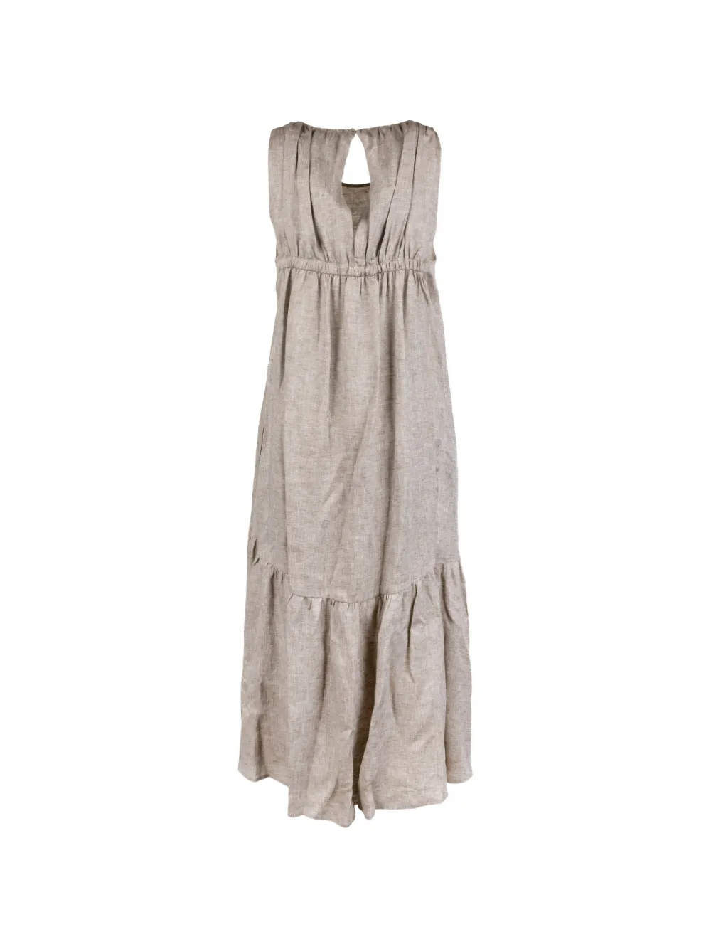 Peserico Gesmockte gelaagde jurk Beige
