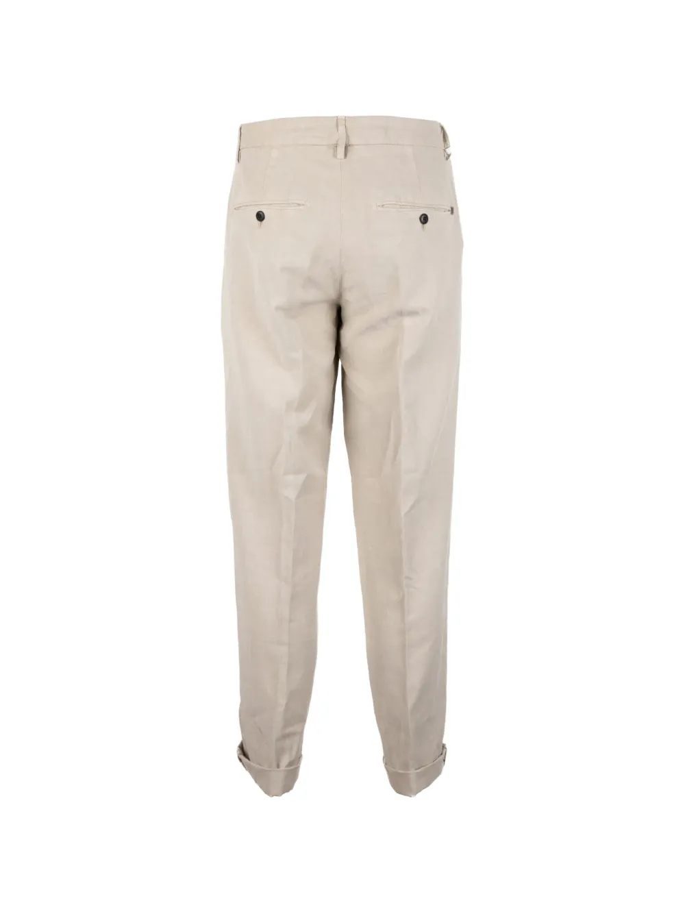 DONDUP Plooibroek met omgeslagen pijpen Beige