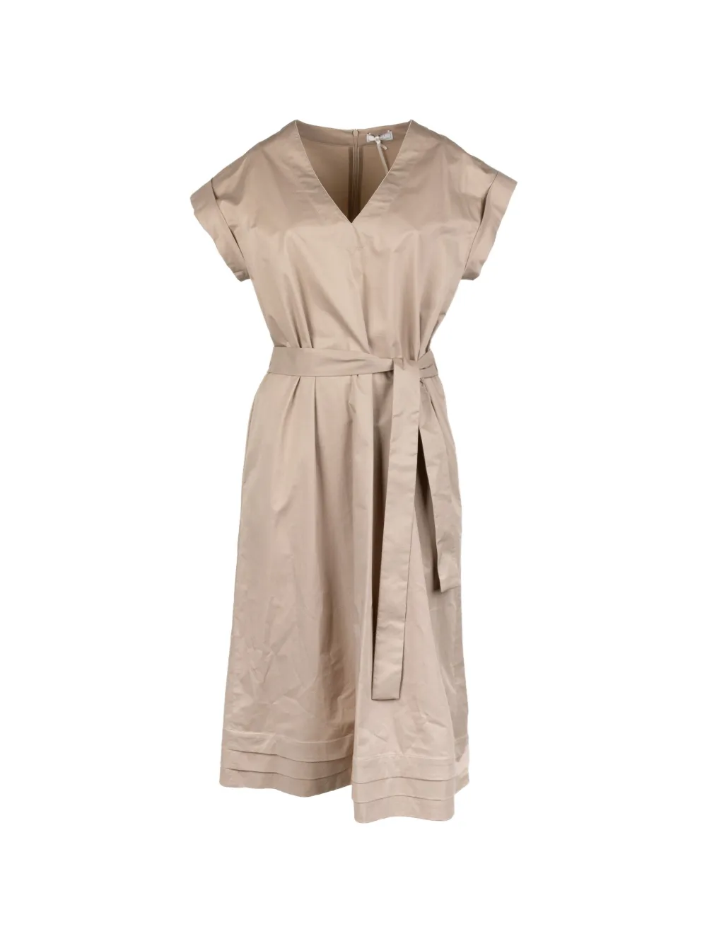 Peserico belted V-neck dress - Neutrals
