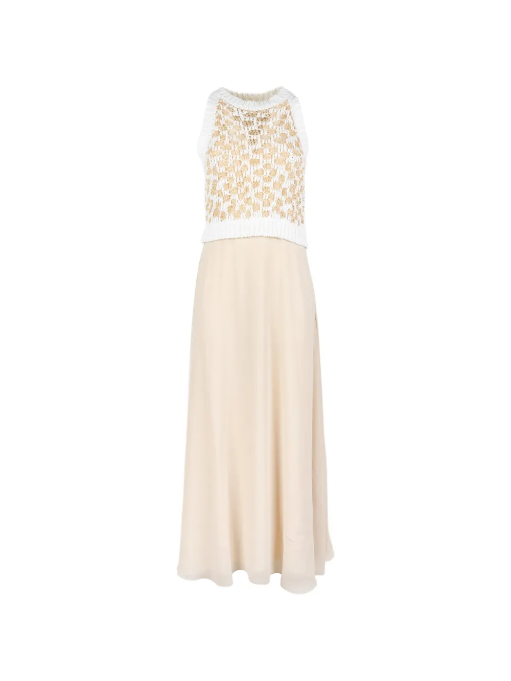 Peserico crochet-knit layered dress - Toni neutri
