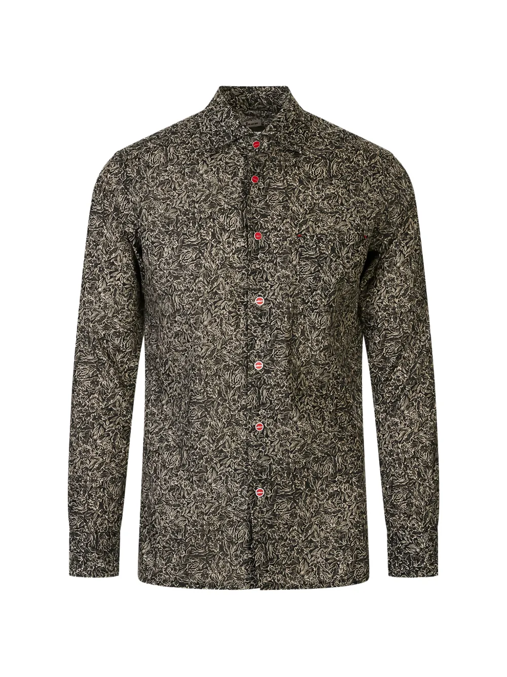 Kiton floral-print long-sleeve shirt - Schwarz