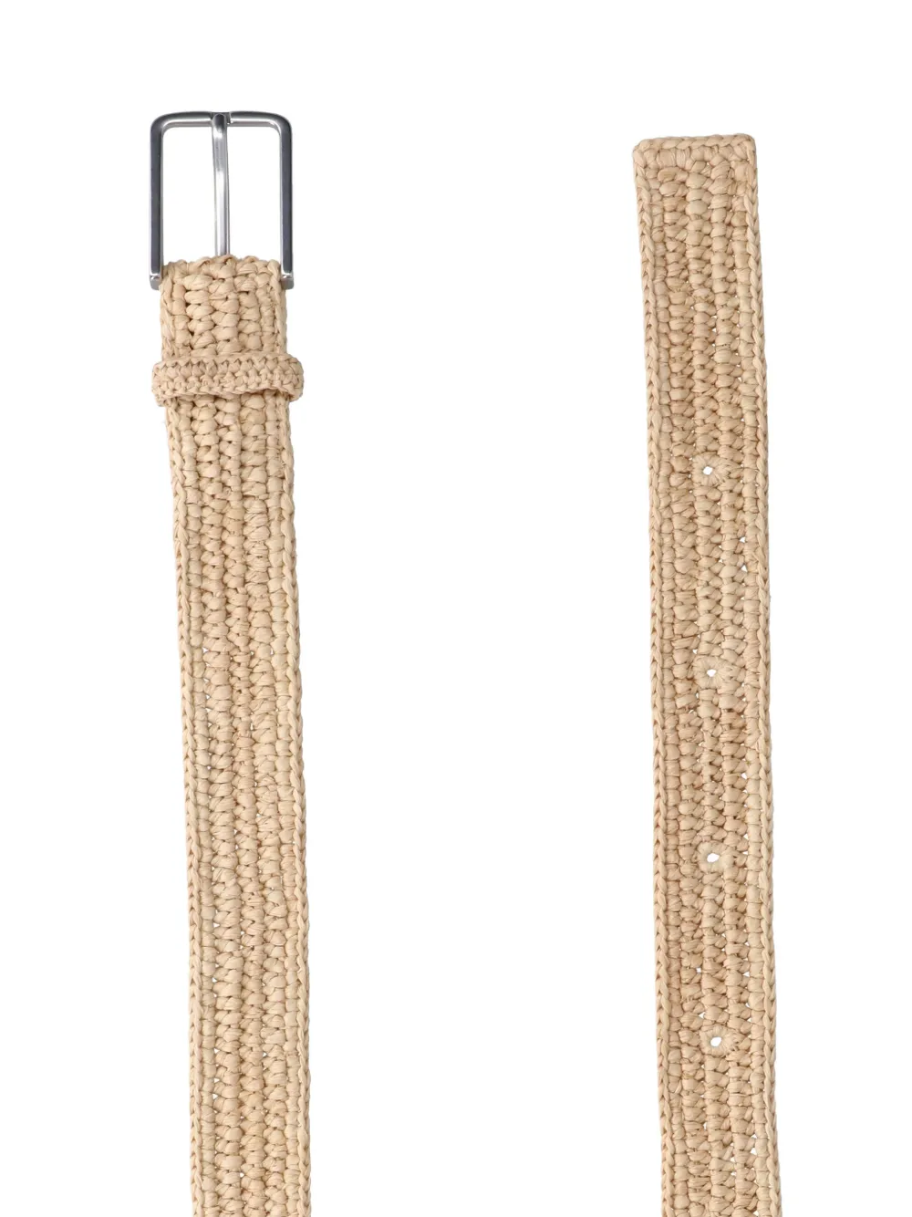Maison Kitsuné Riem met geweven raffia Beige