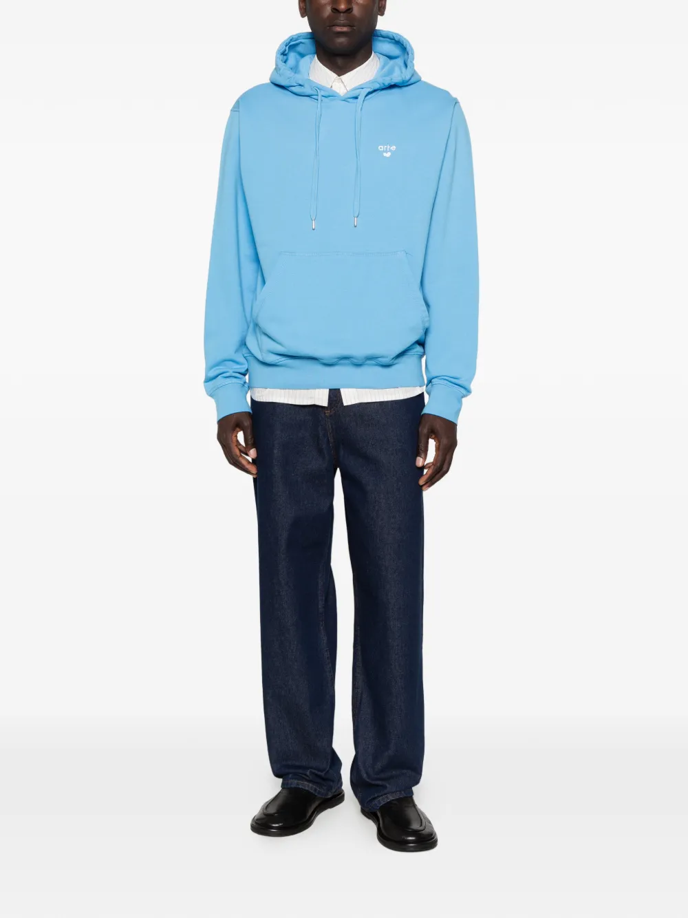 Arte Antwerp Hoodie met geborduurd logo Blauw