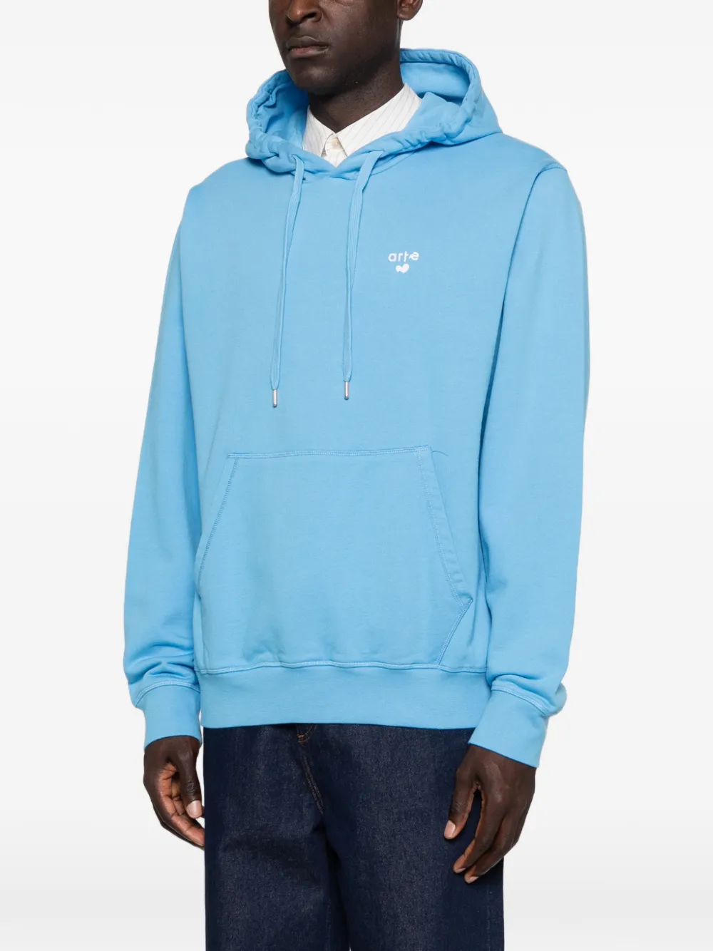 Arte Antwerp Hoodie met geborduurd logo Blauw
