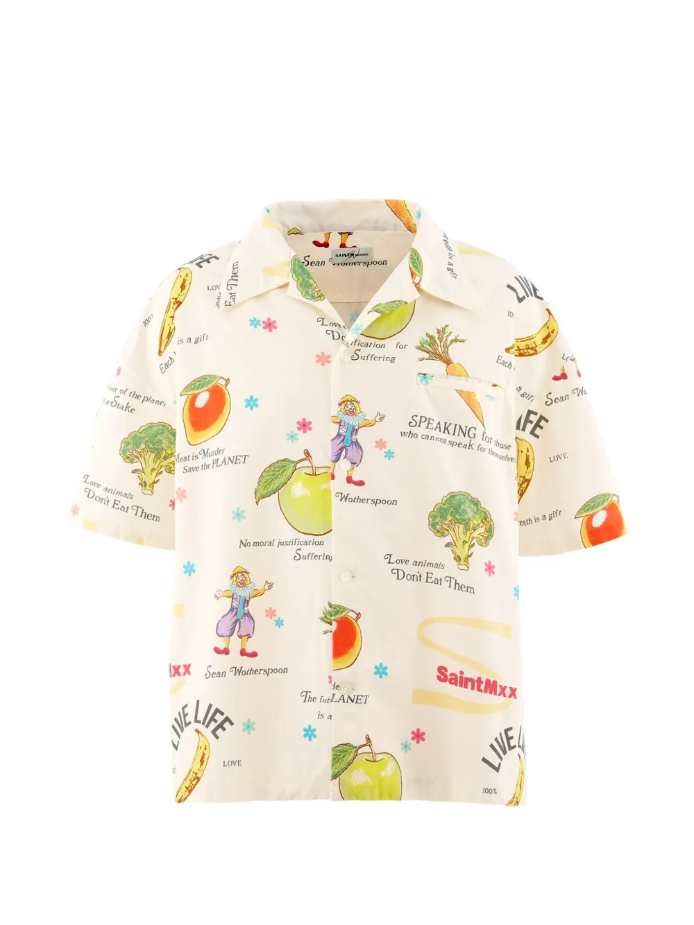 SAINT MXXXXXX x Sean Wotherspoon graphic-print shirt - Bianco