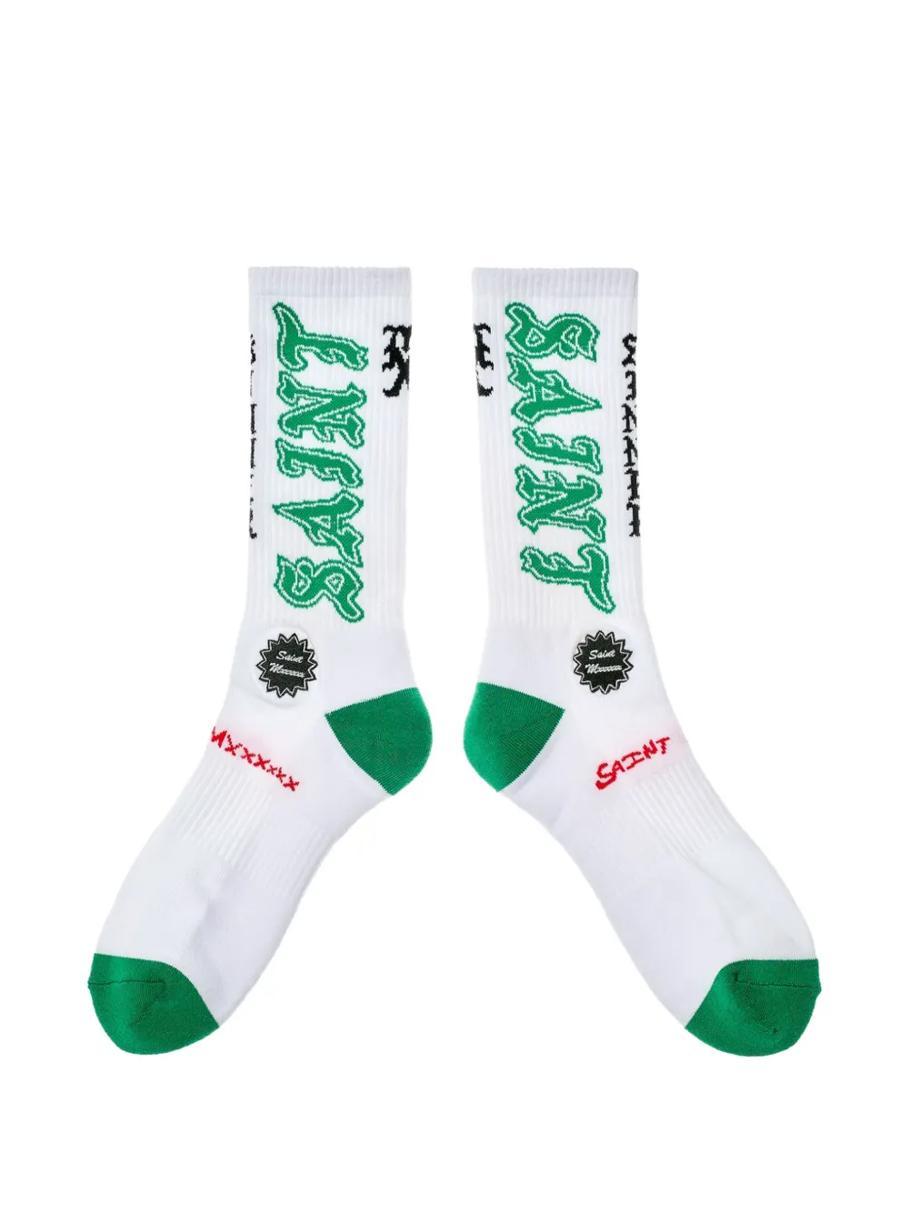 SAINT MXXXXXX logo-lettering socks - Weiß