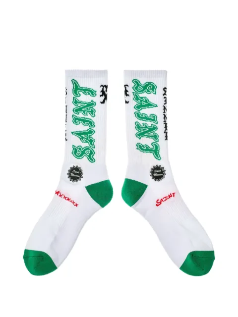 SAINT MXXXXXX logo-lettering socks