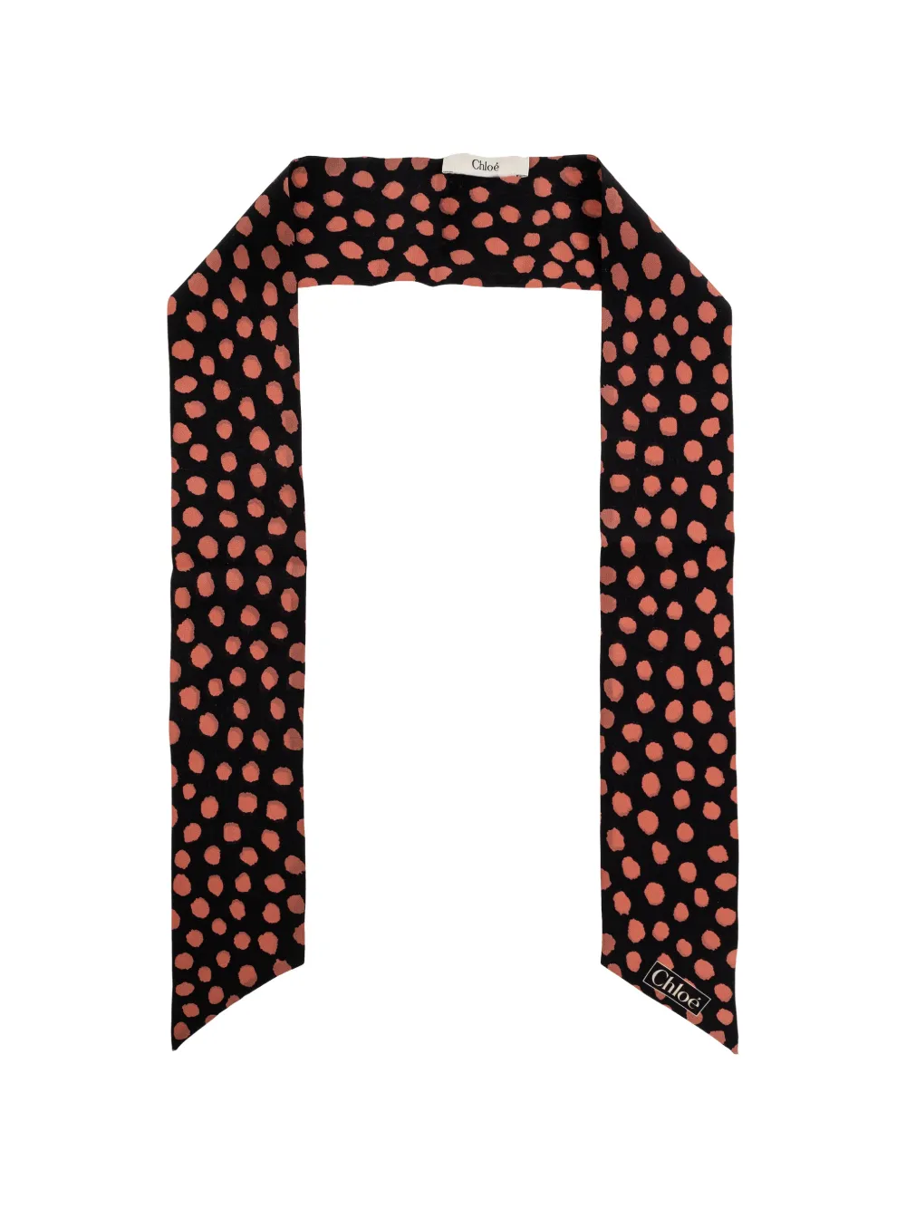 Chloé Spotted silk scarf - Nero