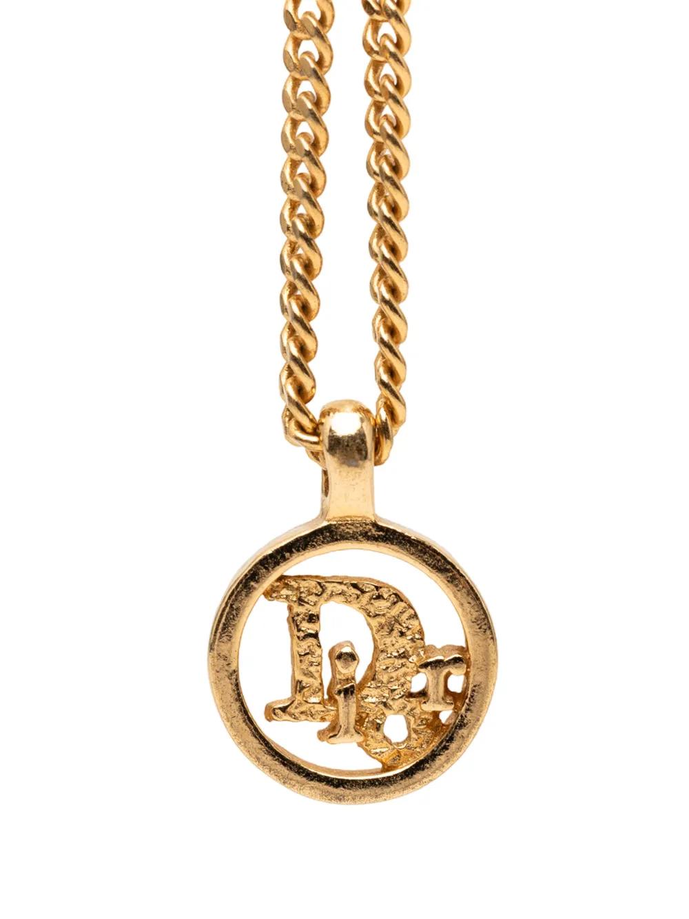 Christian Dior Pre-Owned 1990-2000 vergoldete Halskette mit CD-Anhänger