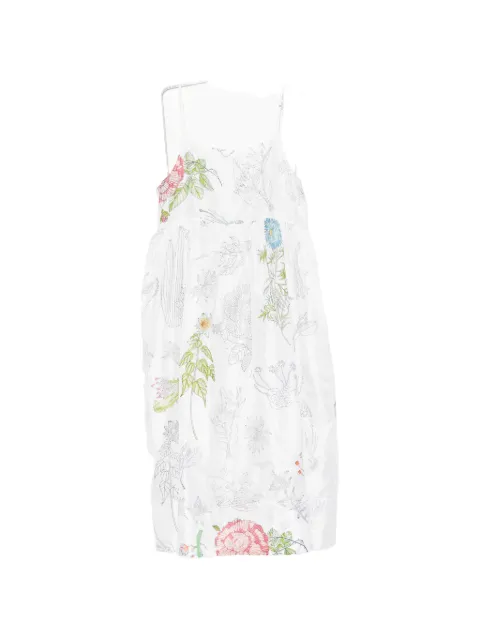 INJIRI Herbarium floral-print midi dress