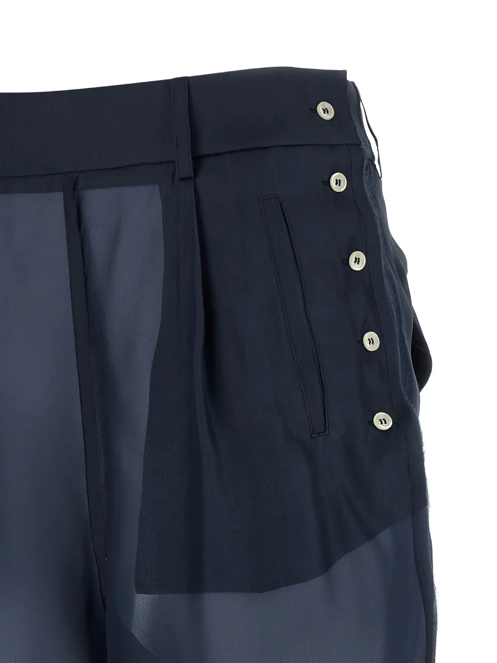 Jejia Giulio semi-doorzichtige broek Blauw