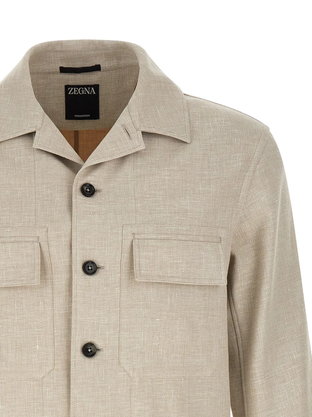 Zegna Crossover overshirt met patch-detail Beige