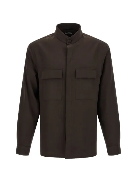 Zegna Oasi Lino mandarin-collar overshirt