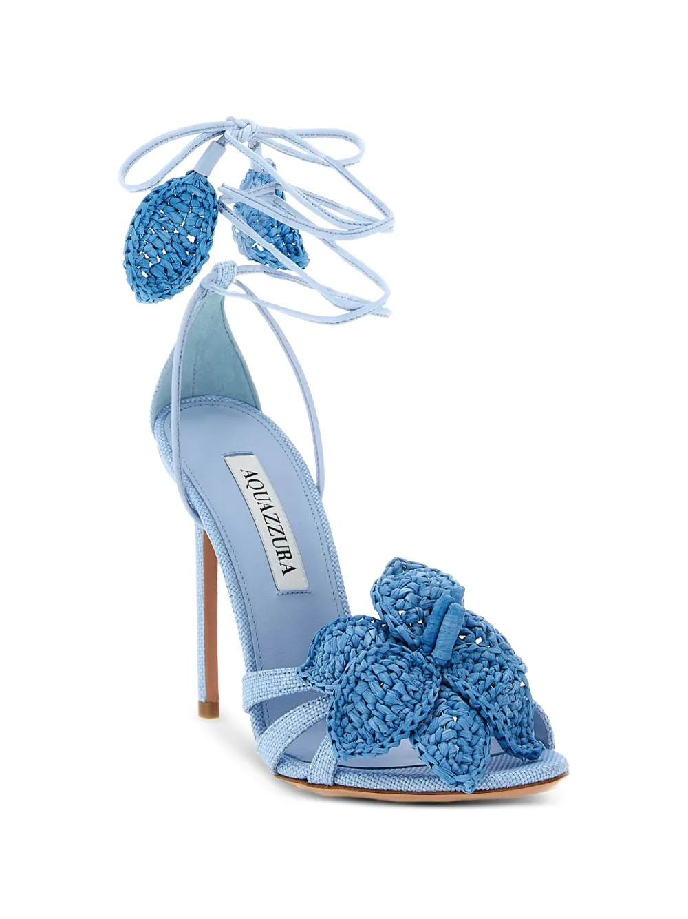 Aquazzura Calypso flower-detail sandals Blauw
