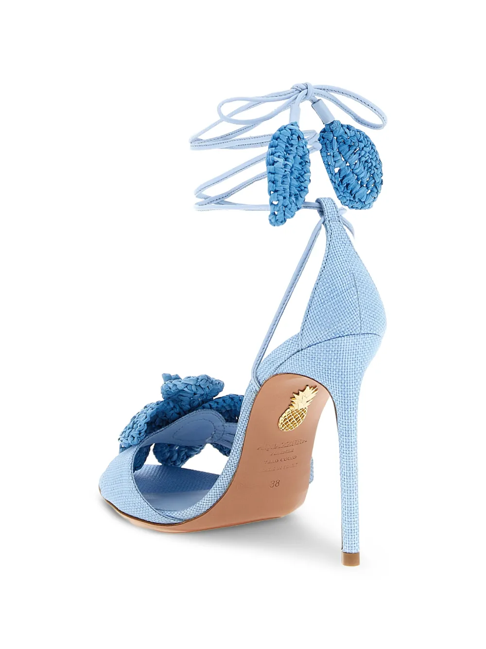 Aquazzura Calypso flower-detail sandals Blauw