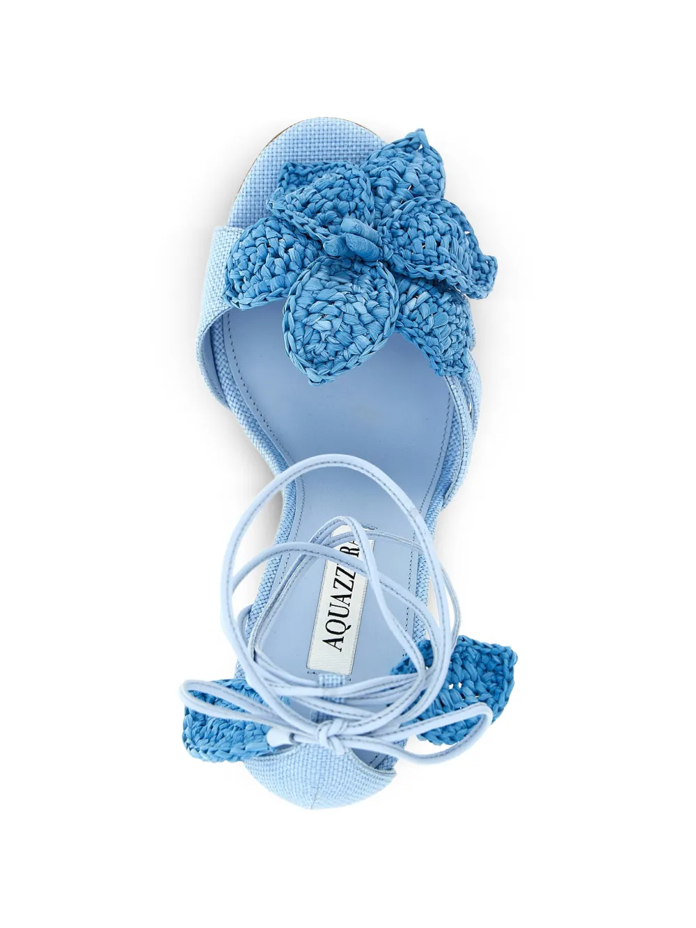 Aquazzura Calypso flower-detail sandals Blauw