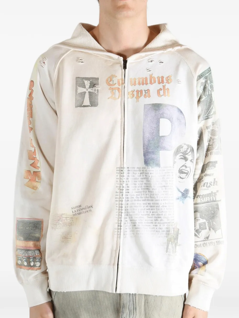  Saitos Sudadera Long Live Rock Con Capucha - Neutro 