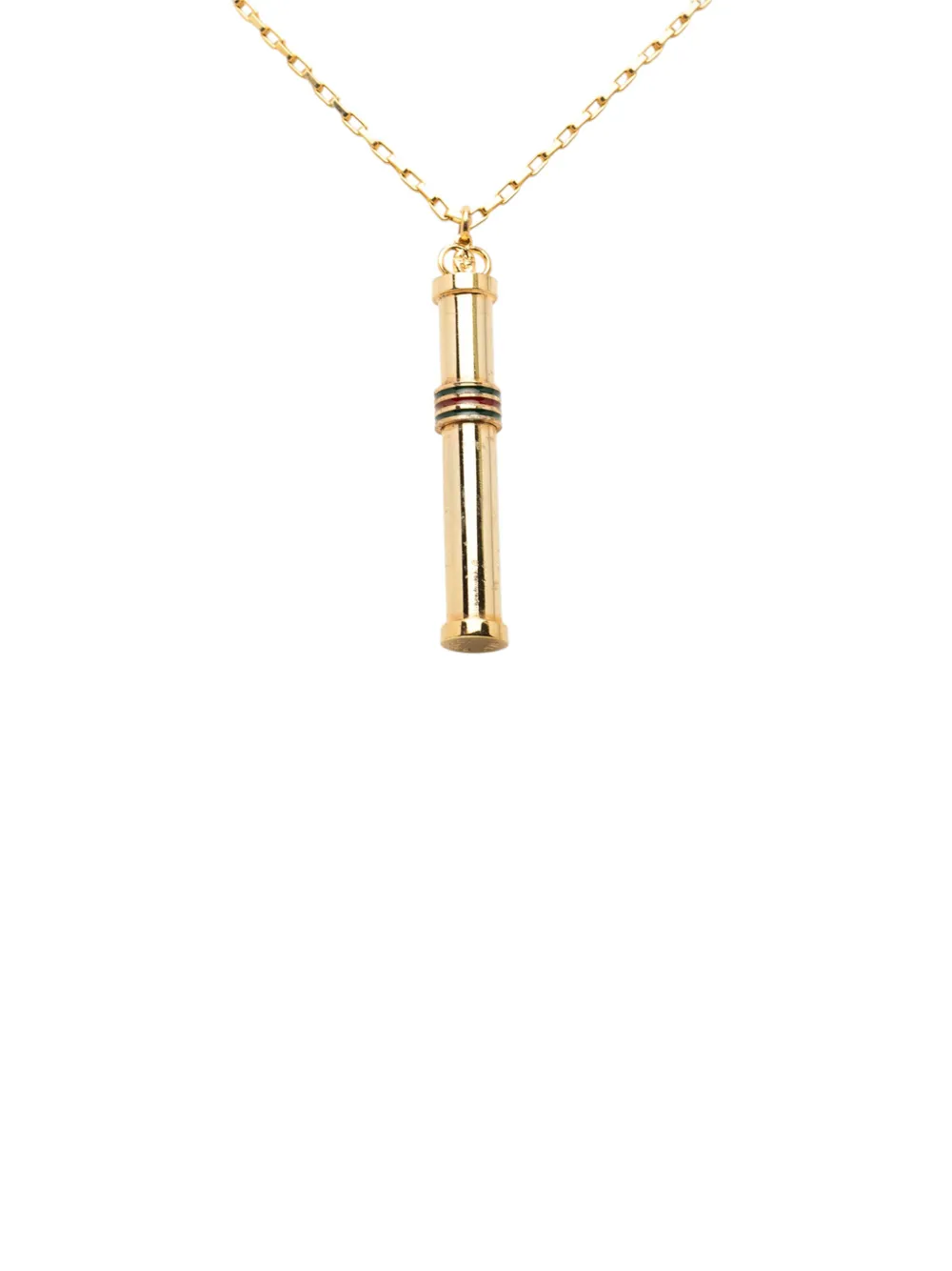 Gucci Pre-owned Collar Con Colgante De Frasco De Perfume Bañado En Oro Con Tribanda Web 1980-2000 - Dorado 