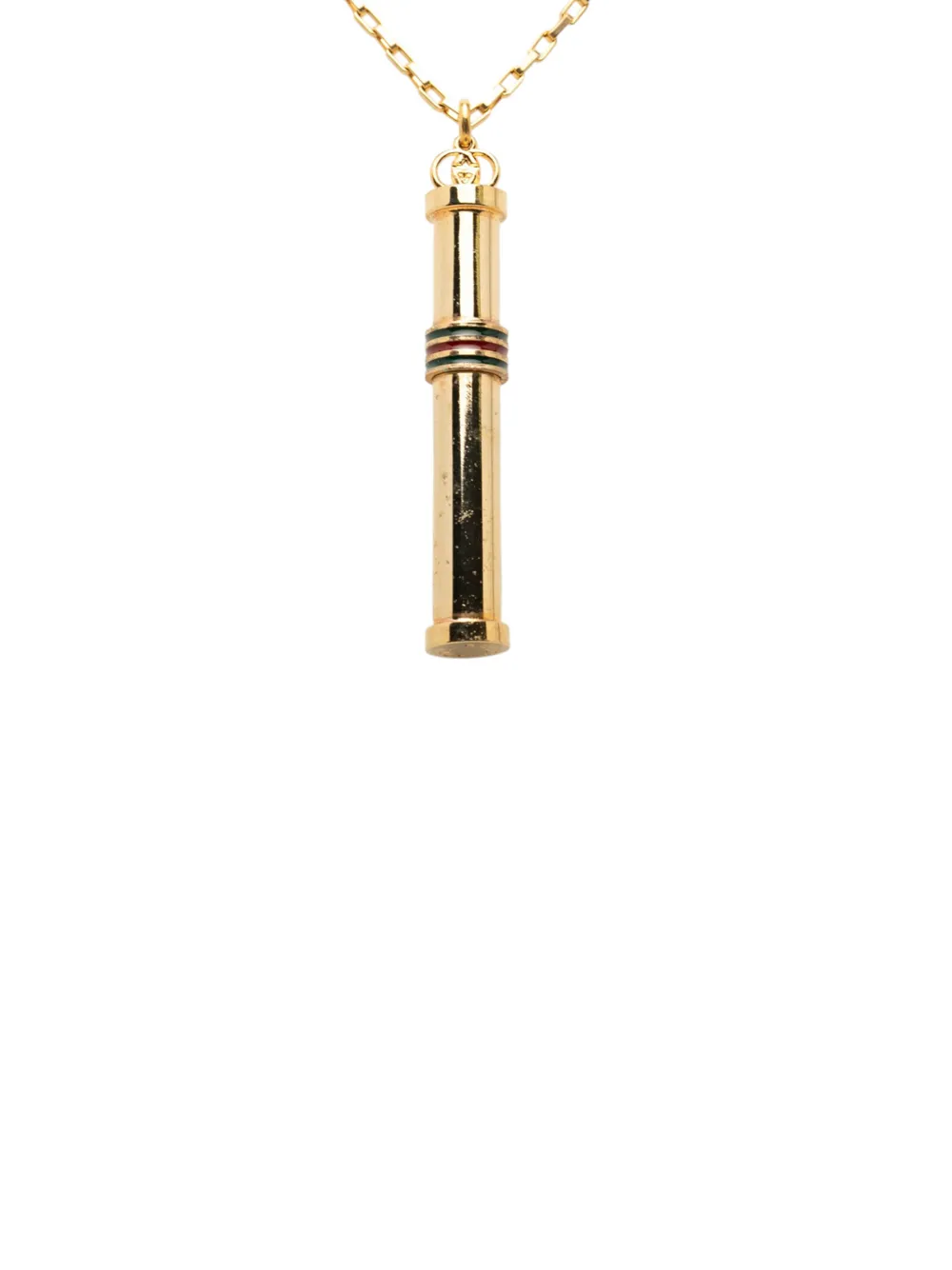  Gucci Pre-owned Collar Con Colgante De Frasco De Perfume Bañado En Oro Con Tribanda Web 1980-2000 - Dorado 
