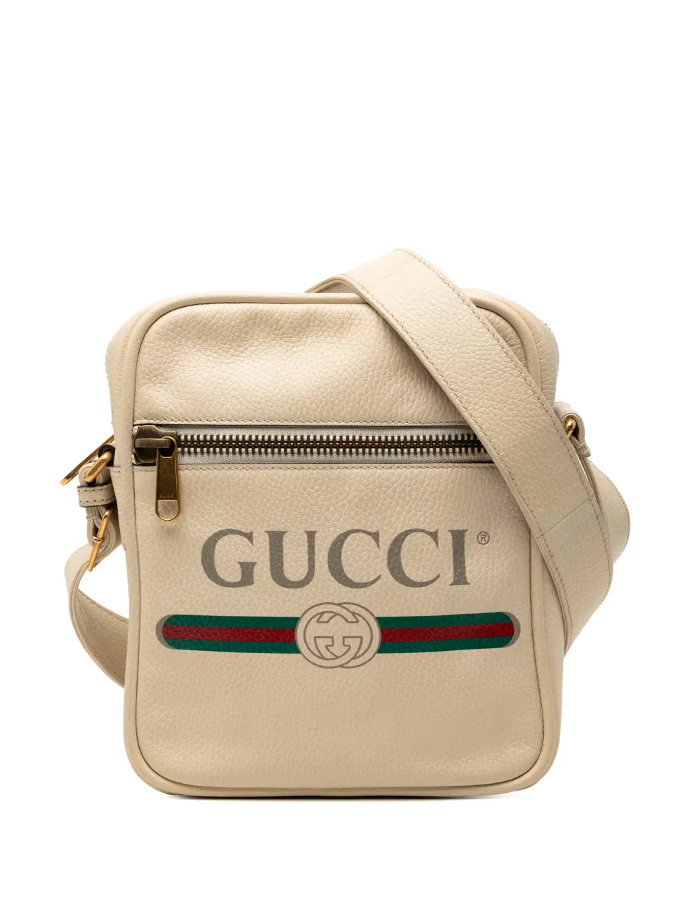 Gucci Pre-Owned 2000-2015 Grained Calfskin Logo crossbody bag - Marrone