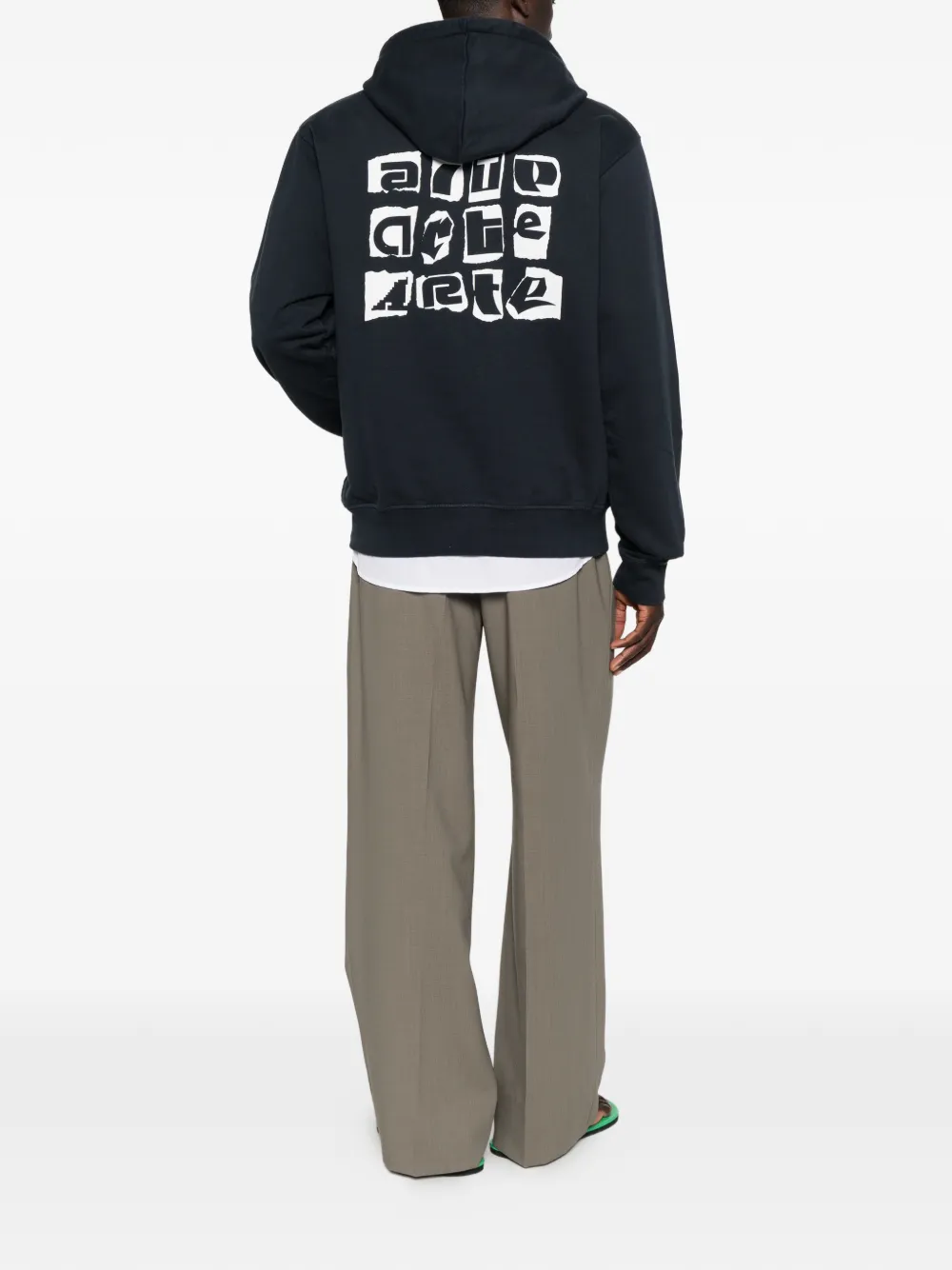 Arte Antwerp print-detail drawstring hoodie Blauw