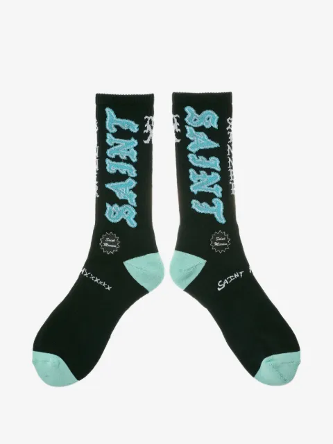 SAINT MXXXXXX logo-intarsia ribbed socks