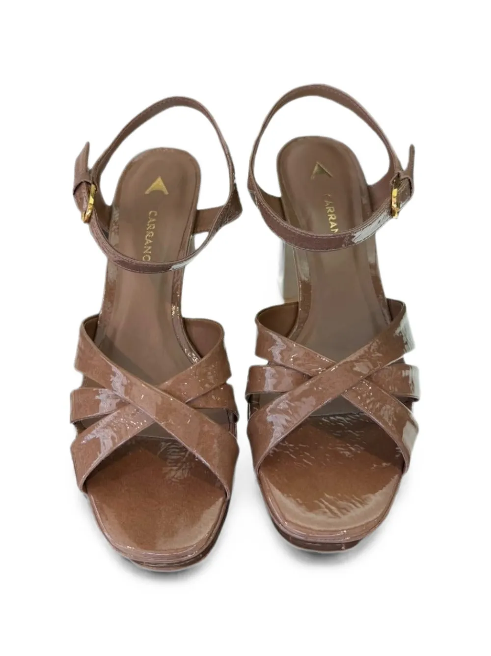CARRANO crinkled-effect platform sandals Bruin