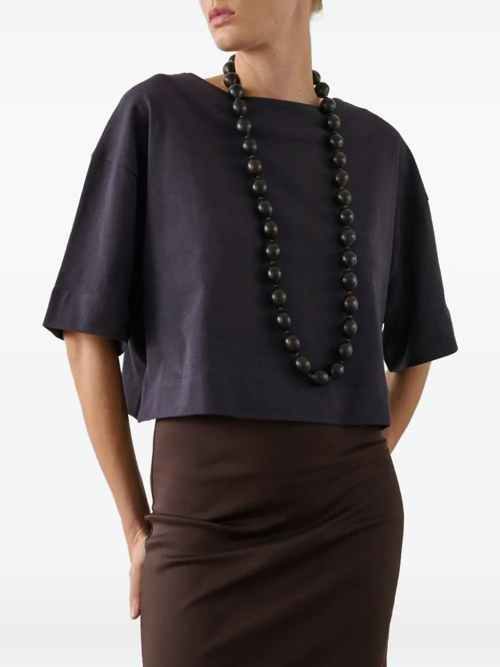Soeur Davina cropped T-shirt Paars