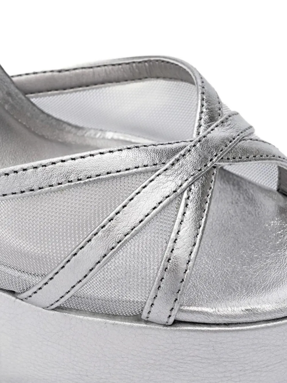 CARRANO Allure metallic sandalen met plateauzool Zilver