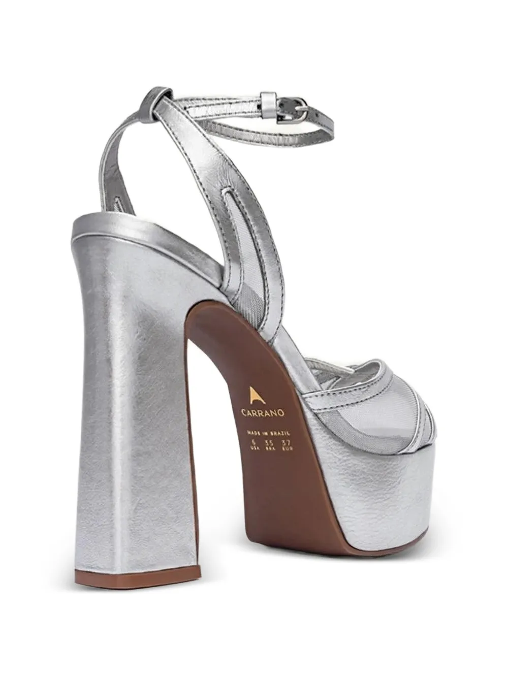 CARRANO Allure metallic sandalen met plateauzool Zilver