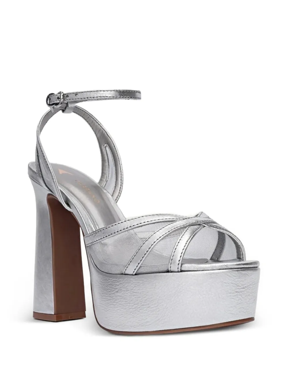 CARRANO Allure metallic sandalen met plateauzool Zilver