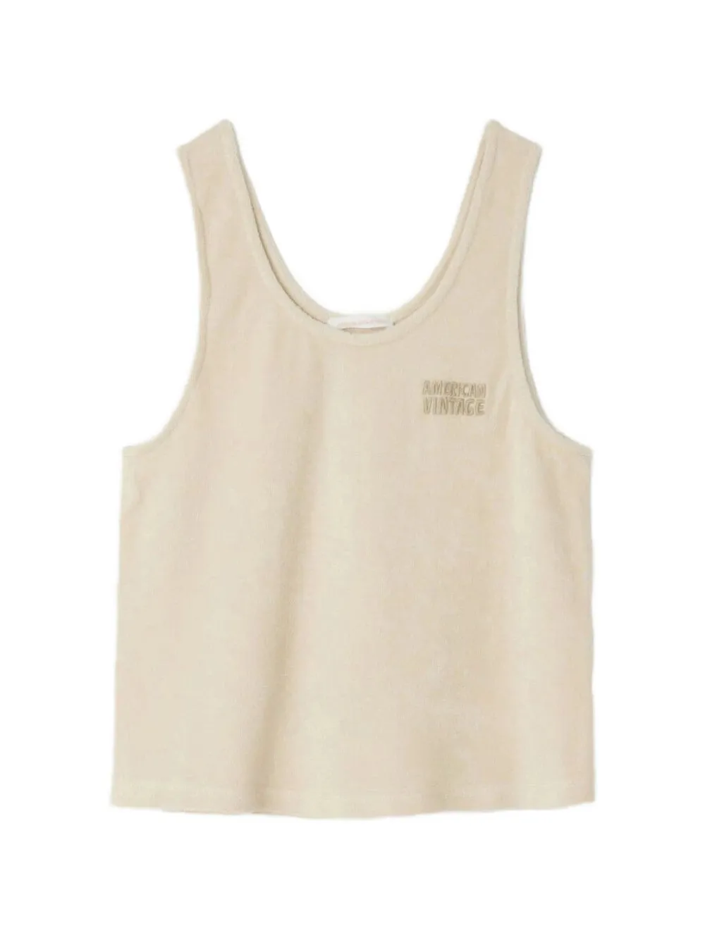 American Vintage Fuxow logo-embroidered terry-cloth tank top - Nude