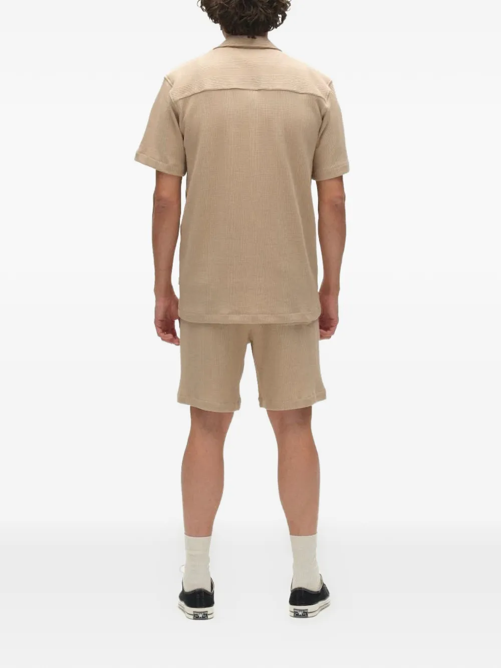 GABBA GABvalente Wup wafelgebreid overhemd Beige