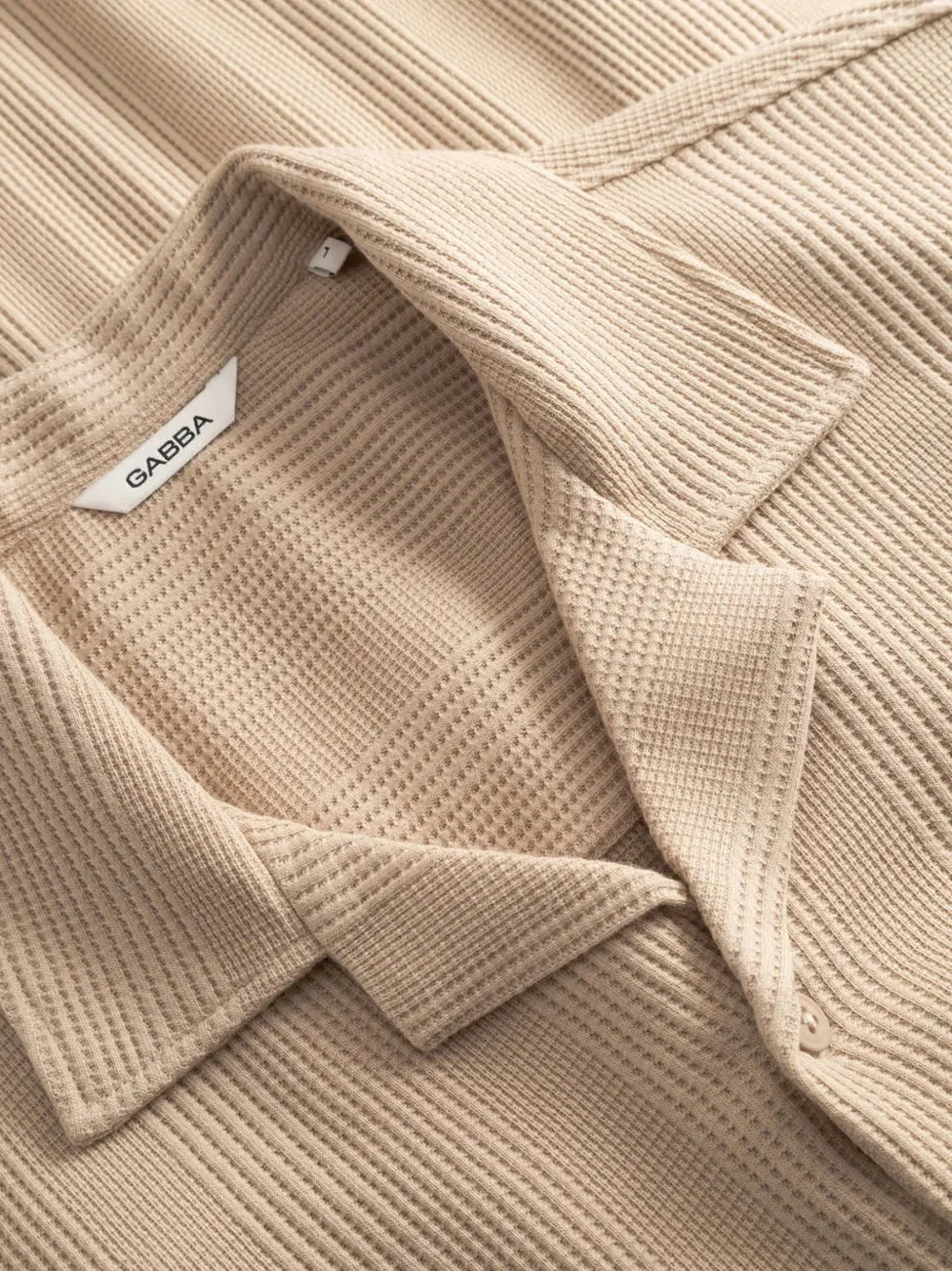 GABBA GABvalente Wup wafelgebreid overhemd Beige