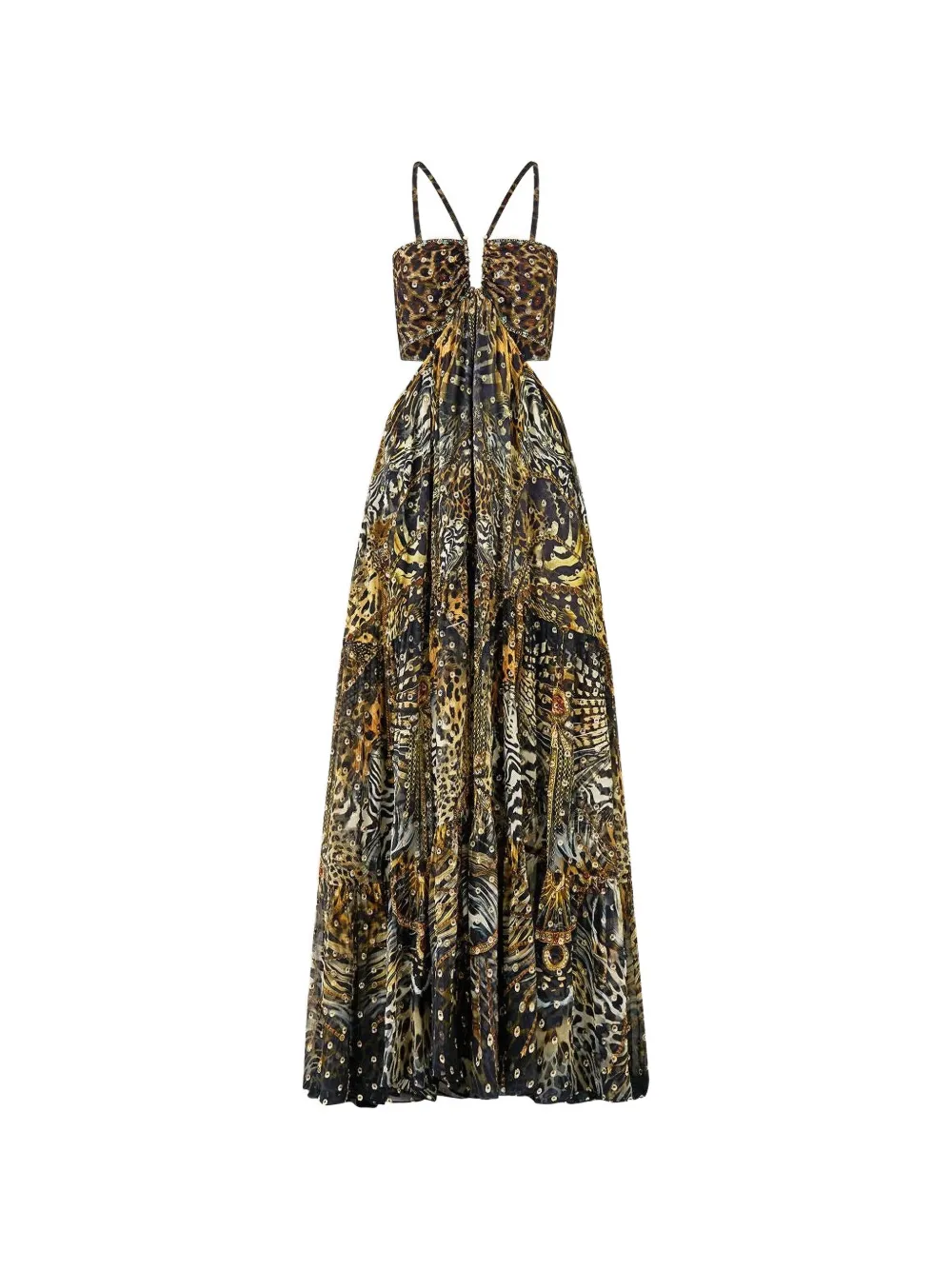 Camilla leopard-print cut-out dress - Nero