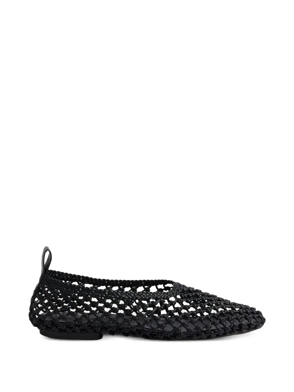 Soeur Ballerine in pelle intrecciata - Nero