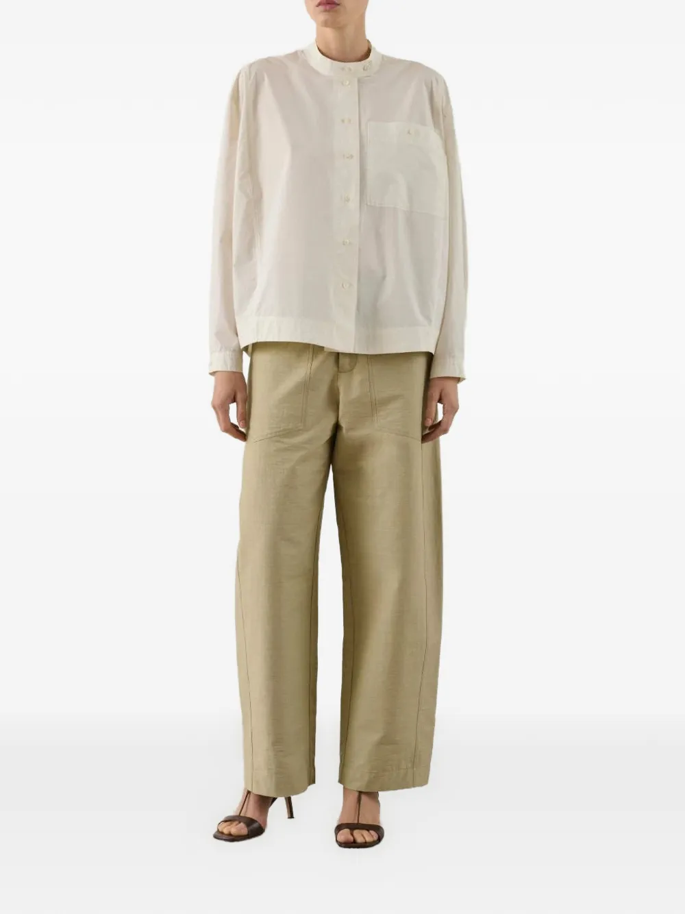 Soeur blouse met borstzak Beige