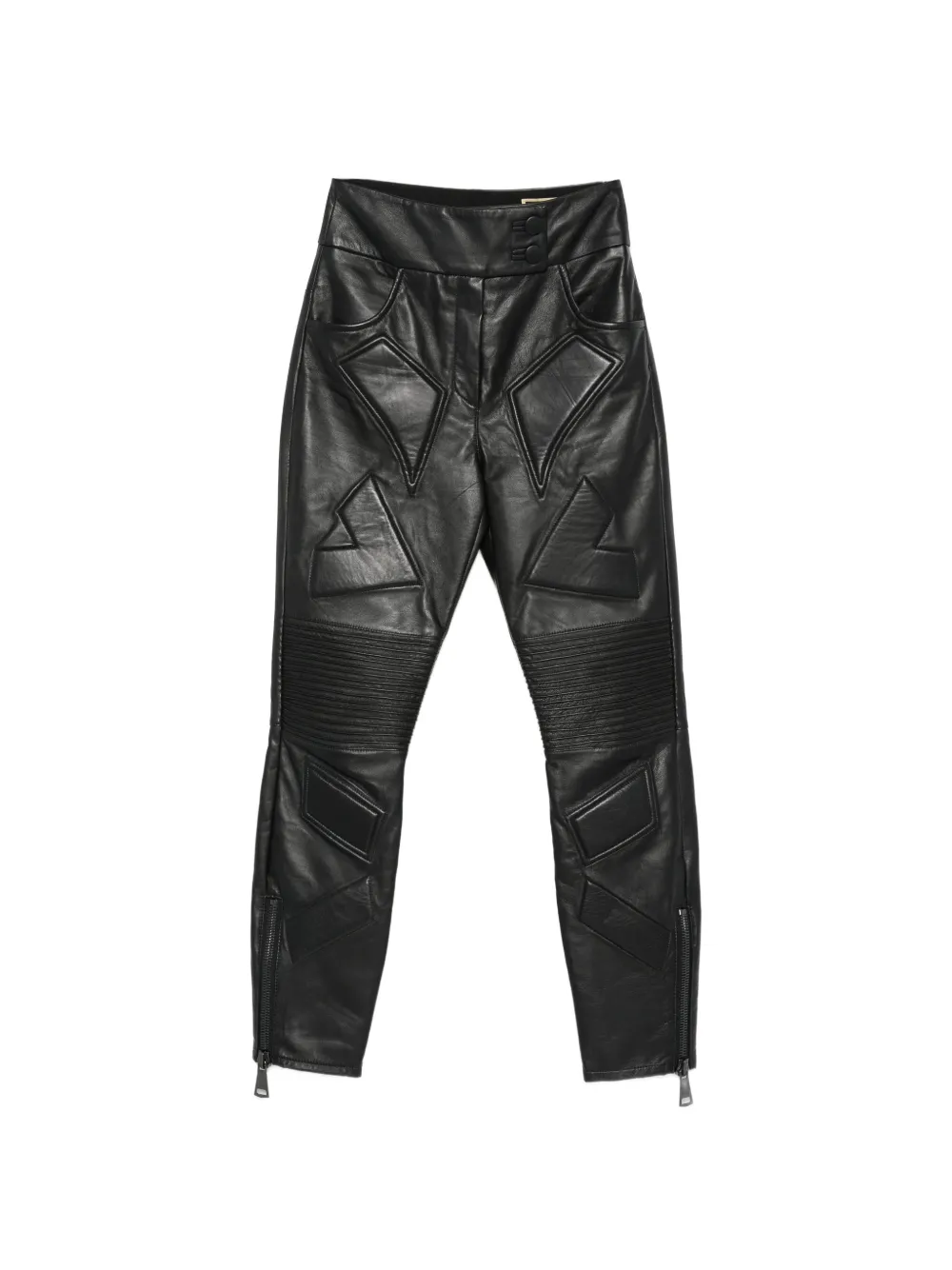 MITILIANE COUTURE panelled leather trousers - Nero