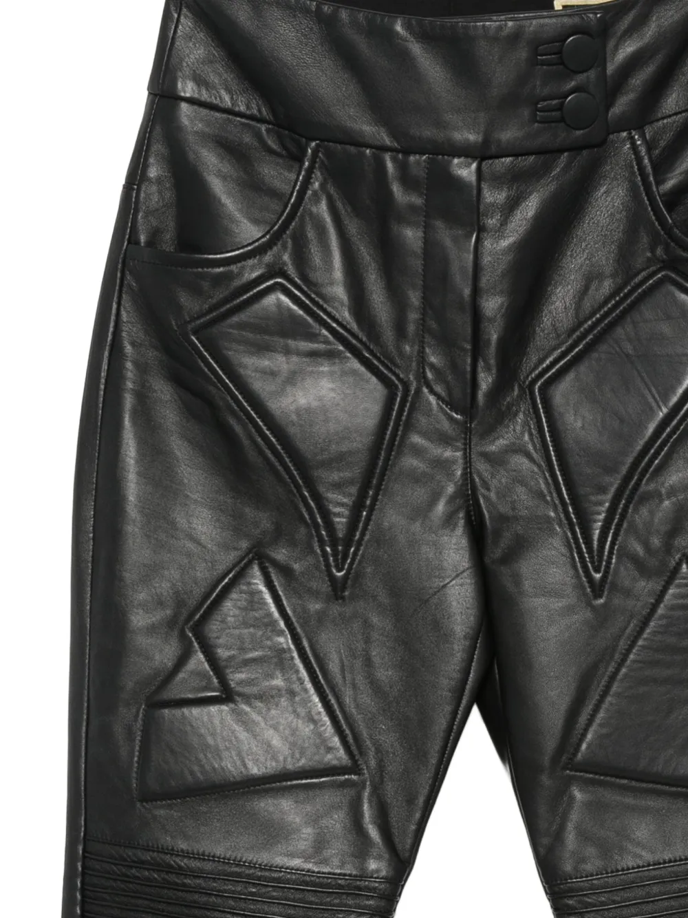 MITILIANE COUTURE Leren broek Zwart