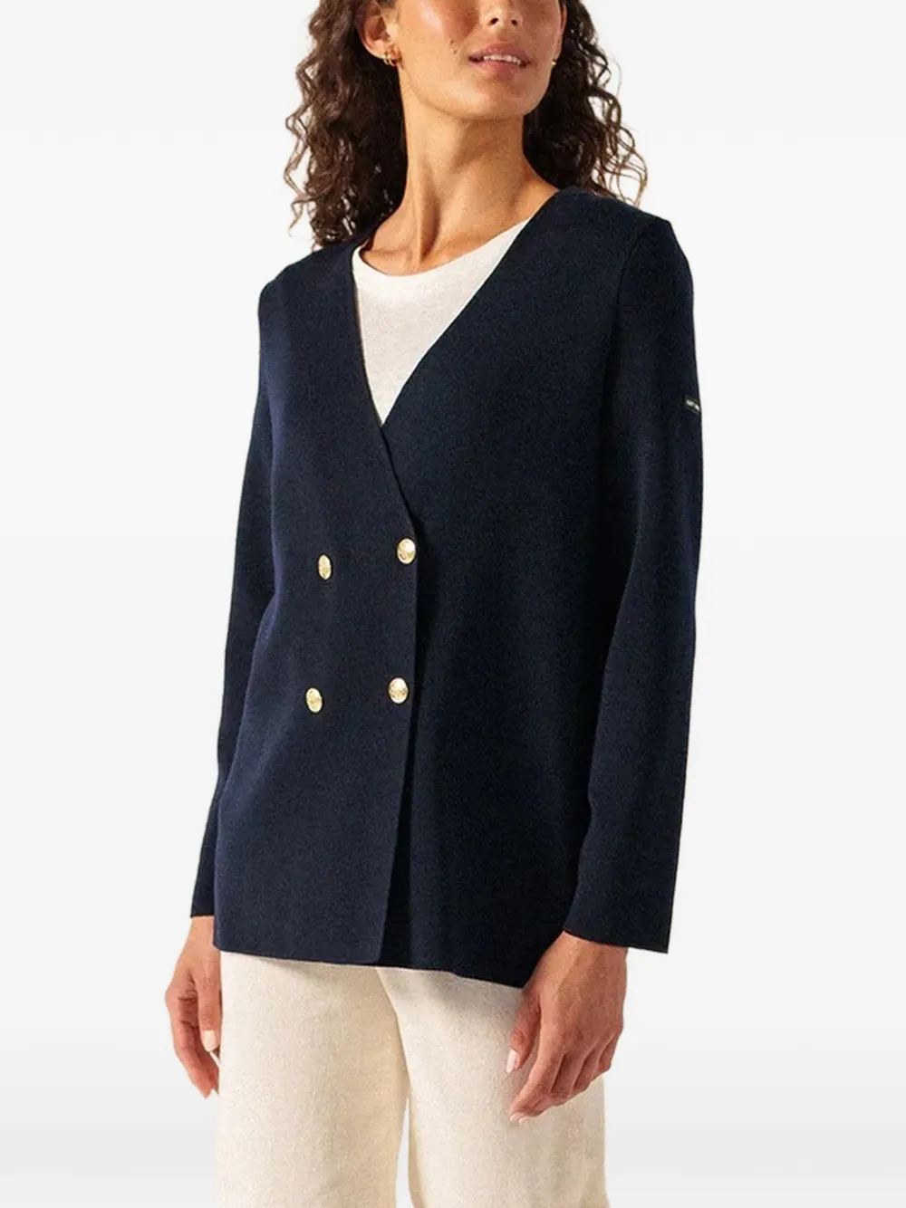 Saint James double-breasted cardigan - Blu