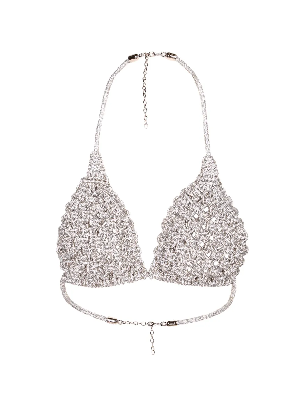 Hibourama Diamond crystal-embellished woven bra - Argento