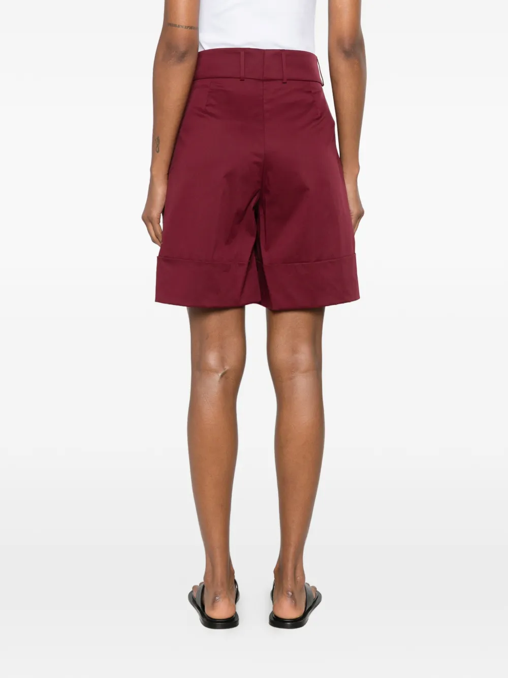 Berwich Nadine shorts met knoopdetail Rood