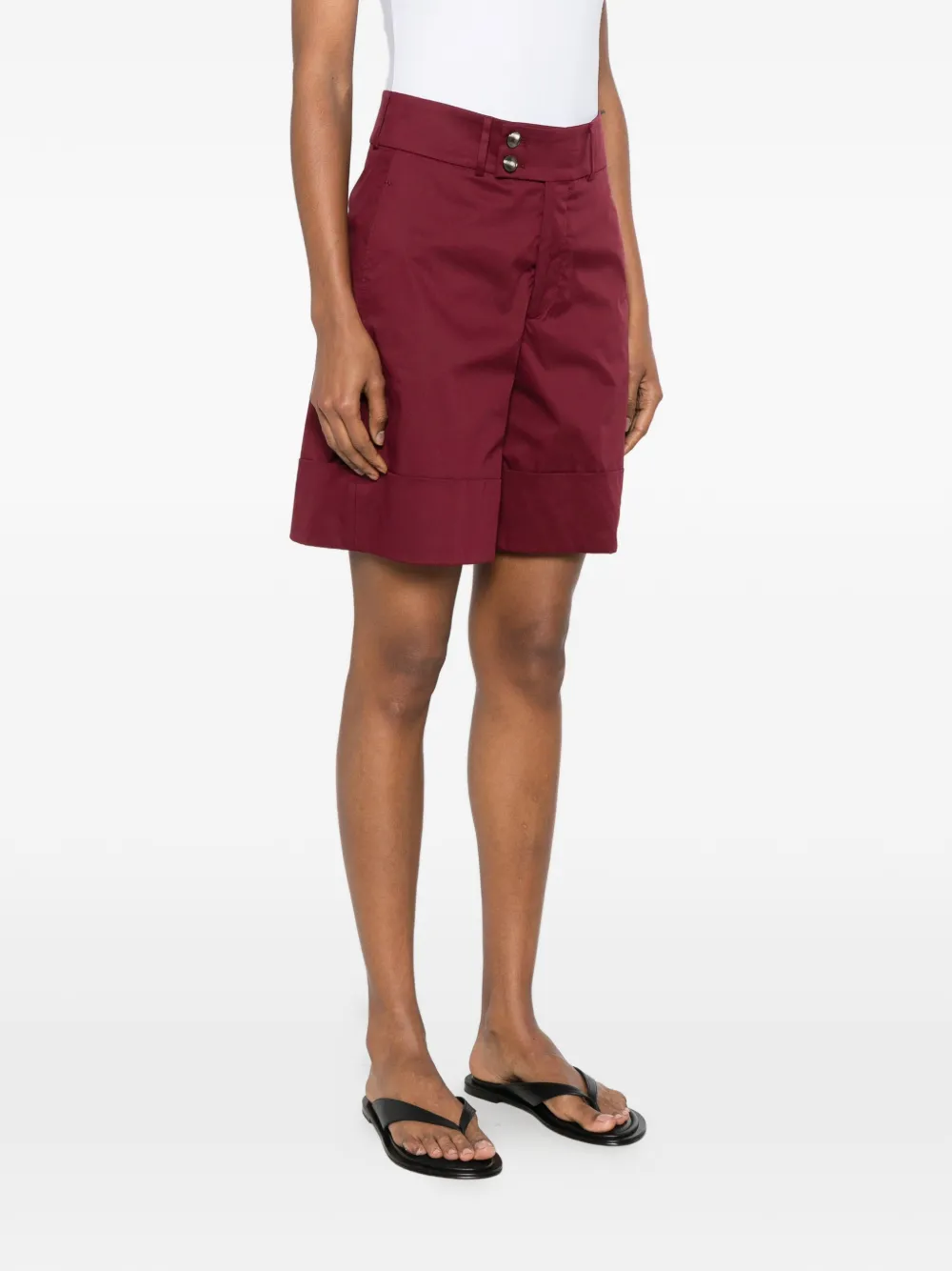 Berwich Nadine shorts met knoopdetail Rood